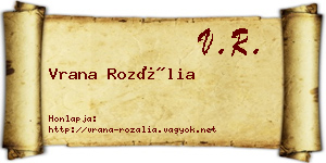Vrana Rozália névjegykártya