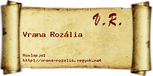 Vrana Rozália névjegykártya